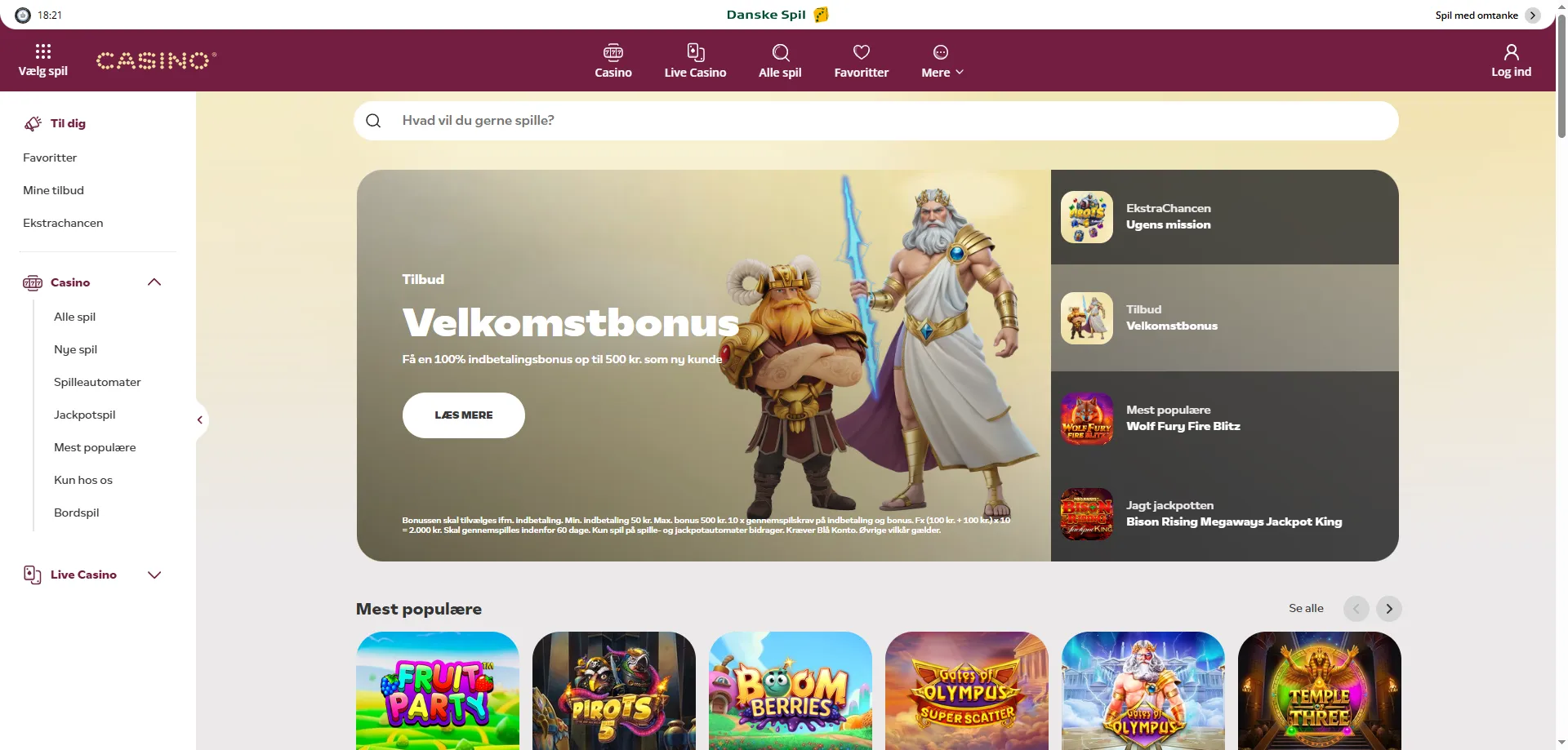 DanskeSpil Casino oversigt – Danmarks ældste online casinoplatform
