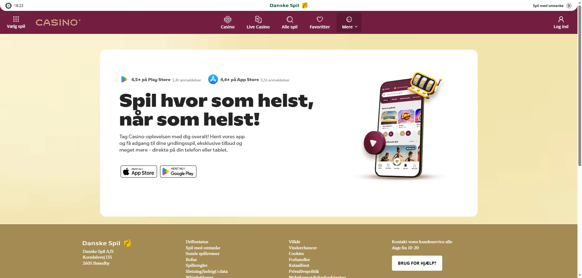 DanskeSpil Casino mobilapp til iOS og Android – spil overalt